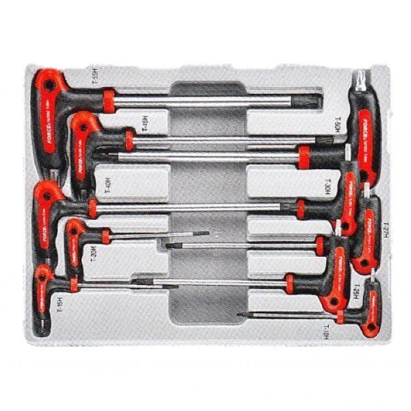 Σετ 10 Allen Ταφ Torx με Τρύπα στο Κοντό Στέλεχος T10-T55 για Εργαλειοφόρο FORCE 51010T