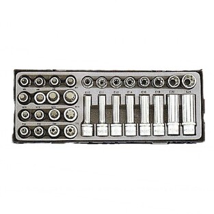 Σετ 32 Καρυδάκια 1/2" Torx & Πολύσφηνα για Εργαλειοφόρο FORCE T4322