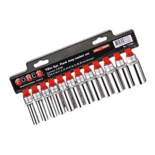 Σετ 12 Καρυδάκια 3/8" Πολύγωνα Μακριά 8-19mm FORCE 3128 D-9