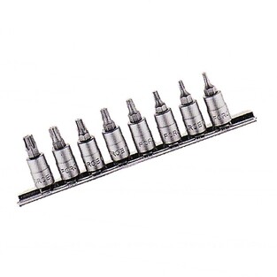Σετ 8 Καρυδάκια Allen 1/4" Torx με Τρύπα T8H-T40H FORCE 20812T