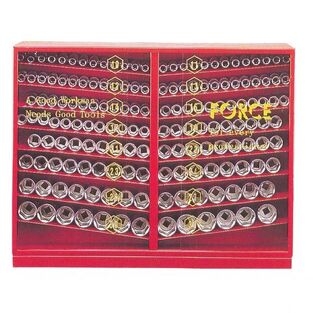 Σετ 163 Καρυδάκια 1/2" Εξάγωνα σε Stand 10-32mm FORCE 41631 S