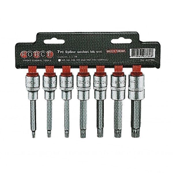 Σετ 7 Καρυδάκια Allen 1/2" Πολύσφηνα Μακριά M5-M14 FORCE 40716 L