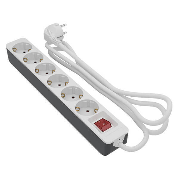 Πολύπριζο με Διακόπτη 6 Θέσεων 1,5m BULLE 607044