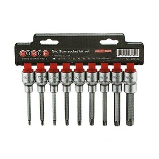 Σετ 9 Καρυδάκια Allen 1/2" Torx Μακριά T20-T60 FORCE 40913 L