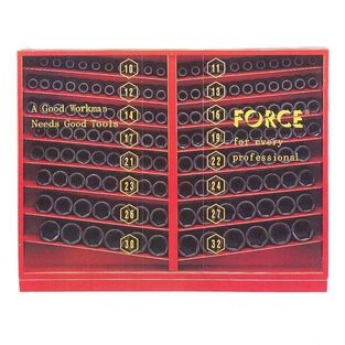 Σετ 145 Καρυδάκια Αέρος 1/2" Εξάγωνα σε Stand 10-32mm FORCE 41451 S